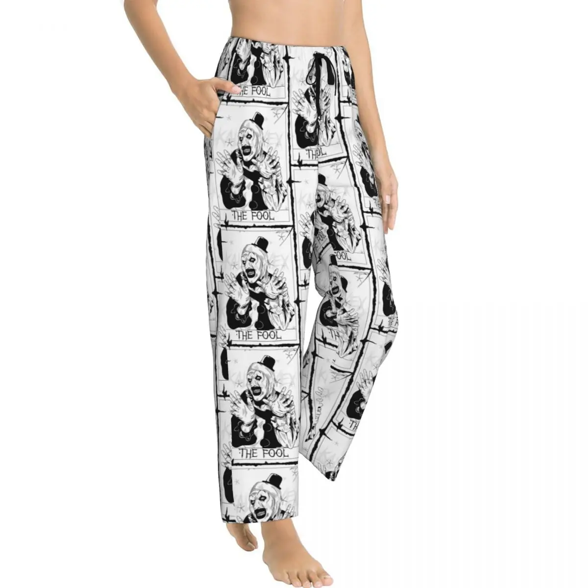 Custom T-Terrifiers Horror Movie Pajama Pants for Women Lounge Sleep Stretch Sleepwear Bottoms with Pockets