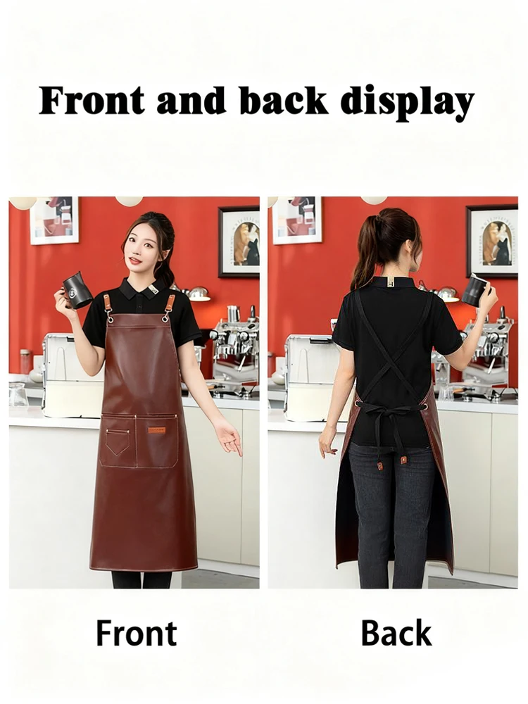 Avental longo e impermeável para serviço pesado, avental revestido de PU extra longo, proteção total para durabilidade máxima e fácil limpeza