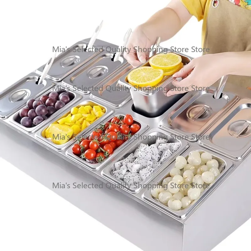 

Modern Stainless Steel Reusable Fruit Salad & Condiment Dispenser Restaurant Serving Drinkware Accessories Metal Material