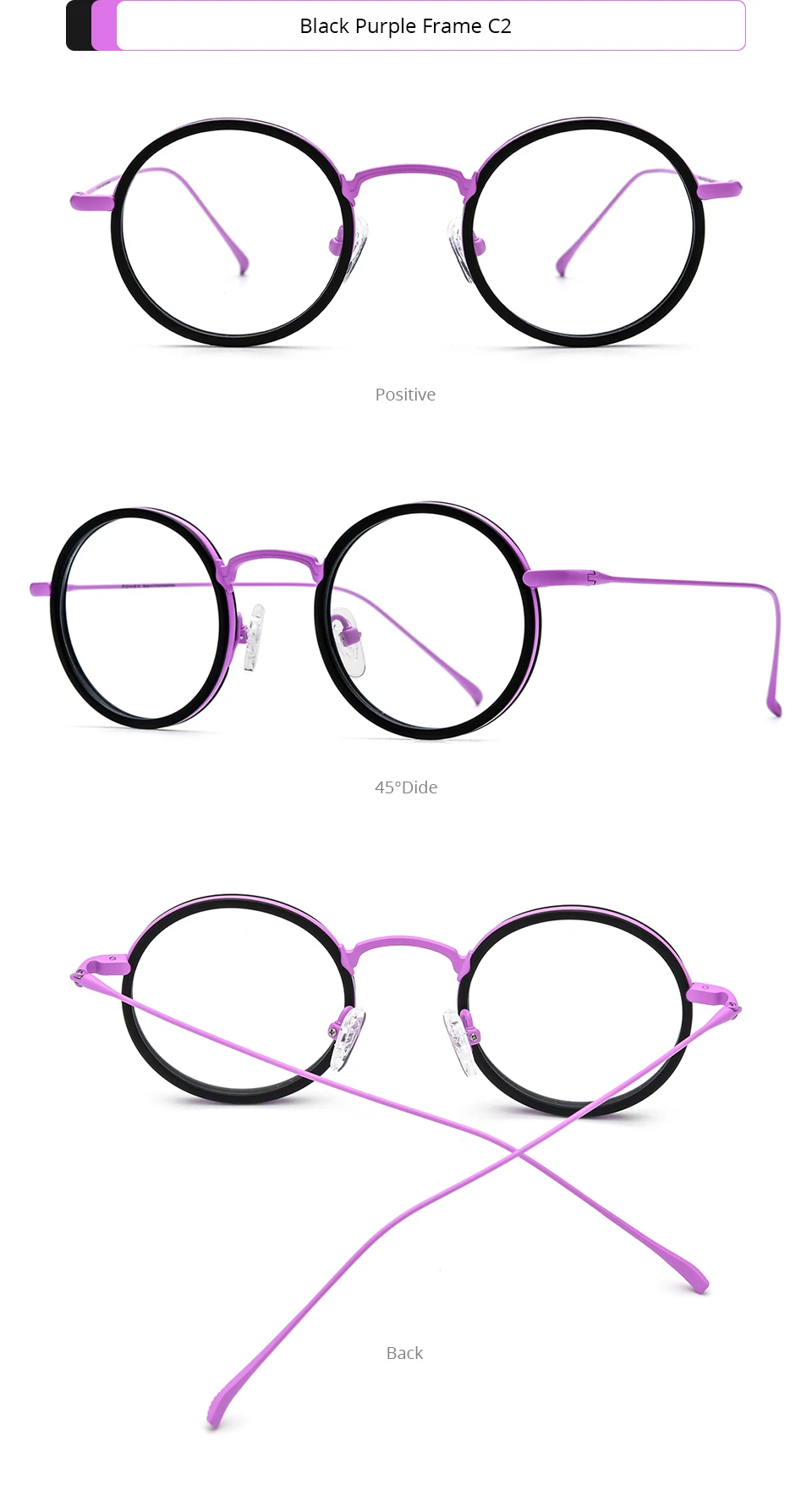 FONEX Acetat Titan Brille Rahmen Frauen 2025, Neue Mode Marke Design Retro Kleine Runde Brillen Männer Vintage Brillen 85844 – Detail 8