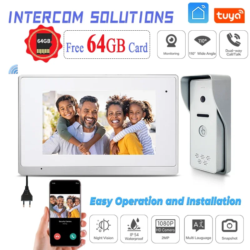 

High Quality 2MP 1080P Waterpoof Intercome Door Bell Door Phone Video Wired Intercom System In Manufacturer