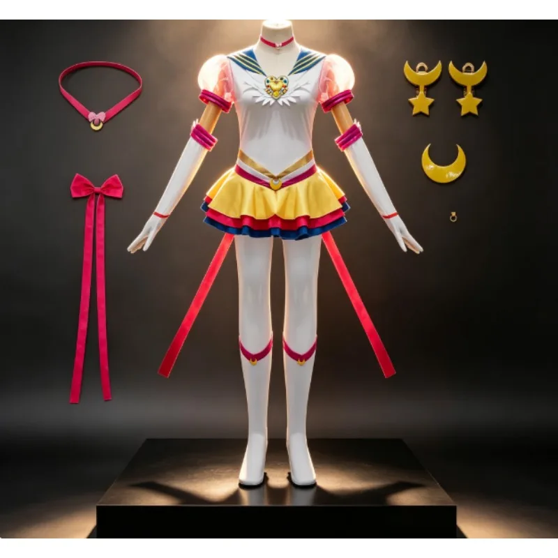 新作美少女戦士セーラームーンコスプレ衣装、月野うさぎ映画版バトルユニフォーム、アニメステージパフォーマンスコスチューム、漫画パーティーギフト