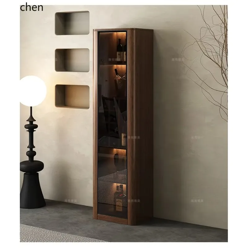 Gz-3 Glass Wine Cabinet Solid Wood Modern Medieval Living Room Against The Wall TV Side Cabinet Display