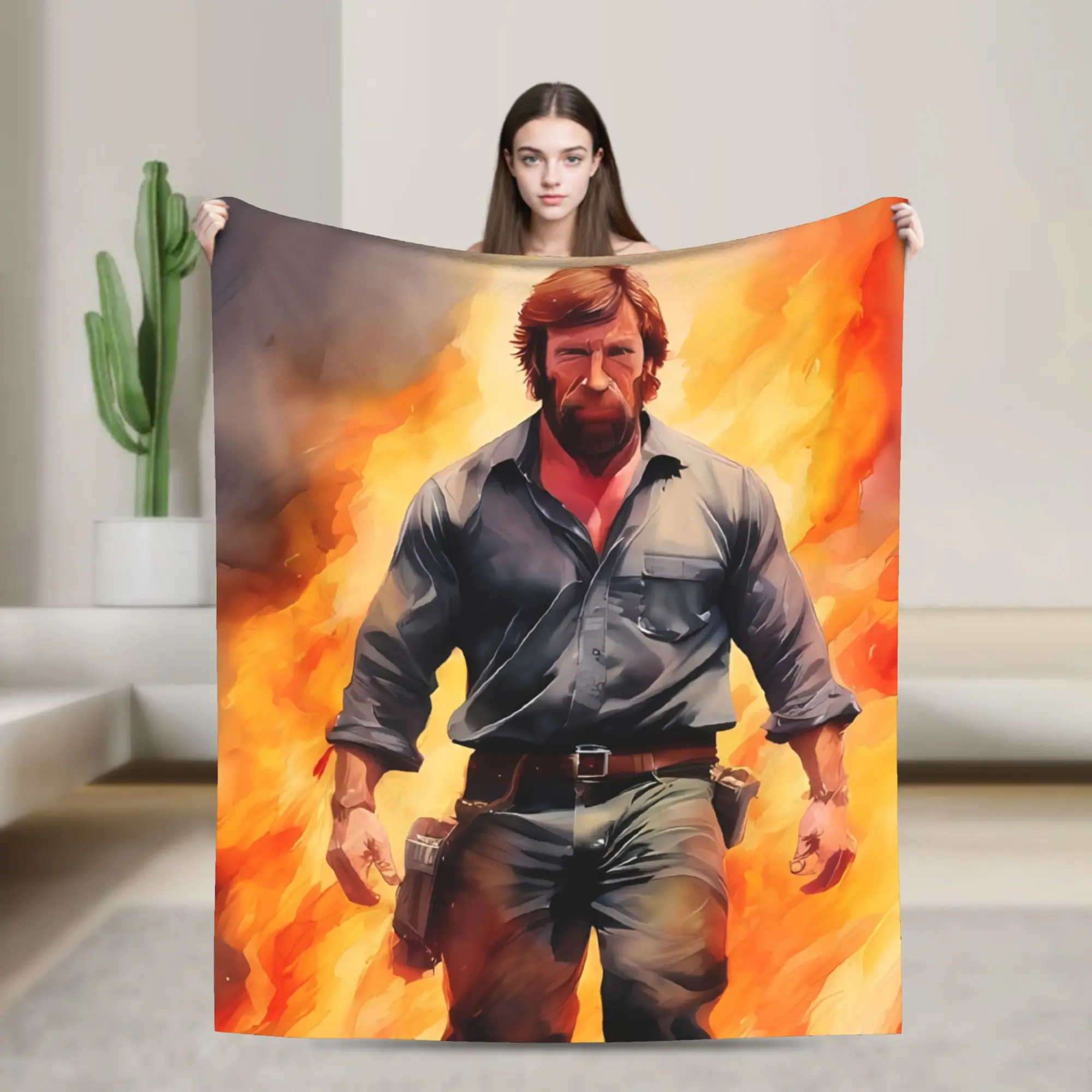 Fiery Legend Chuck Norris Super Soft Blankets  Travel Office Plush Throw Blanket Couch Bed Flannel Bedspread Sofa Bed Cover