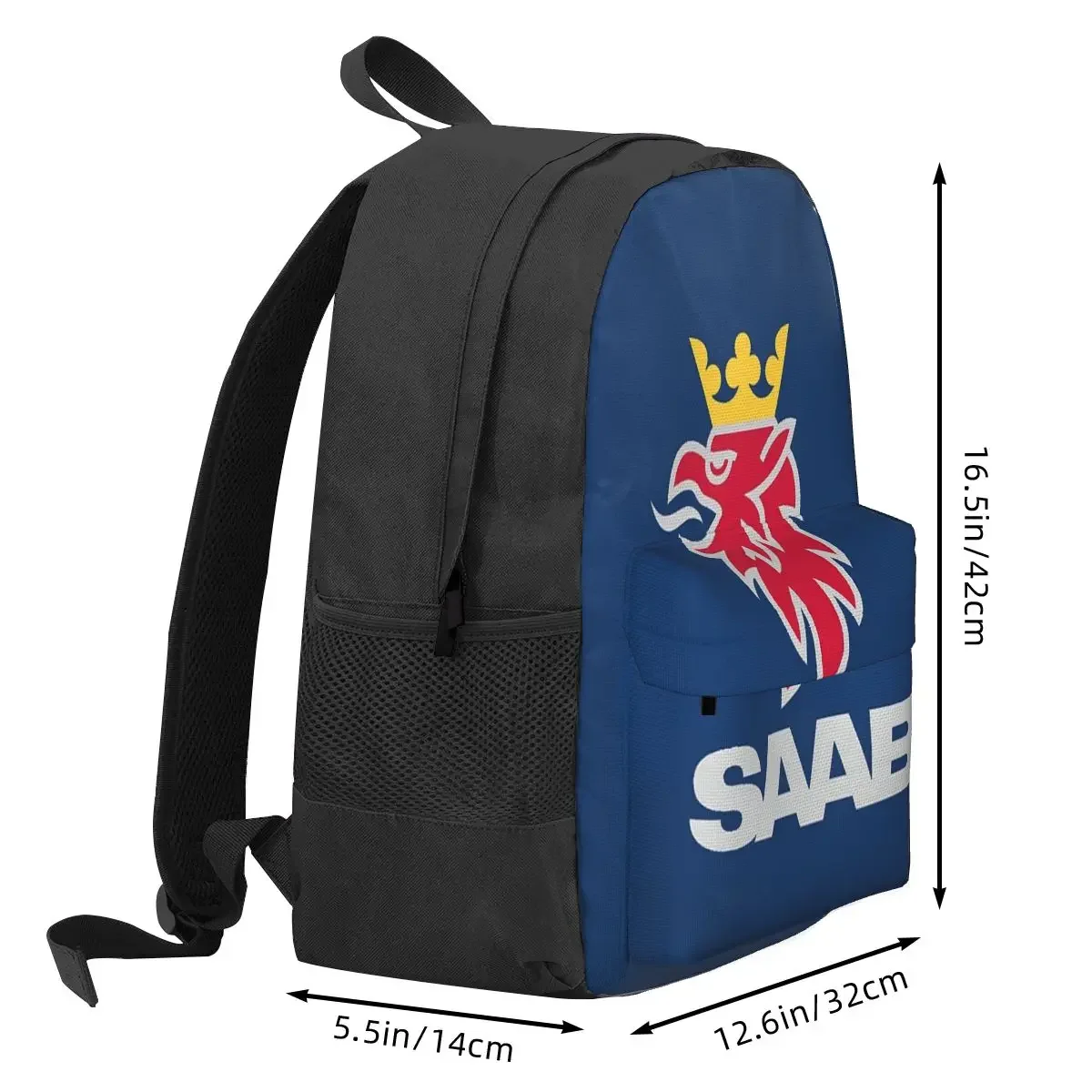 Saab Logo Products Backpacks Boys Girls Bookbag Students School Bags Cartoon Travel Rucksack Shoulder Bag Large Capacity