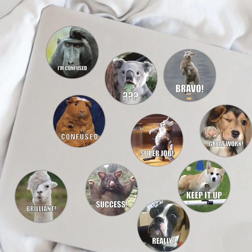 สติกเกอร์พิมพ์ลายกรงเล็บหมีสีสันสดใสน่ารักสร้างสรรค์500ชิ้นรอยเท้าแมวสุนัขป้ายซองจดหมายของตกแต่งเครื่องเขียนสำหรับนักเรียน