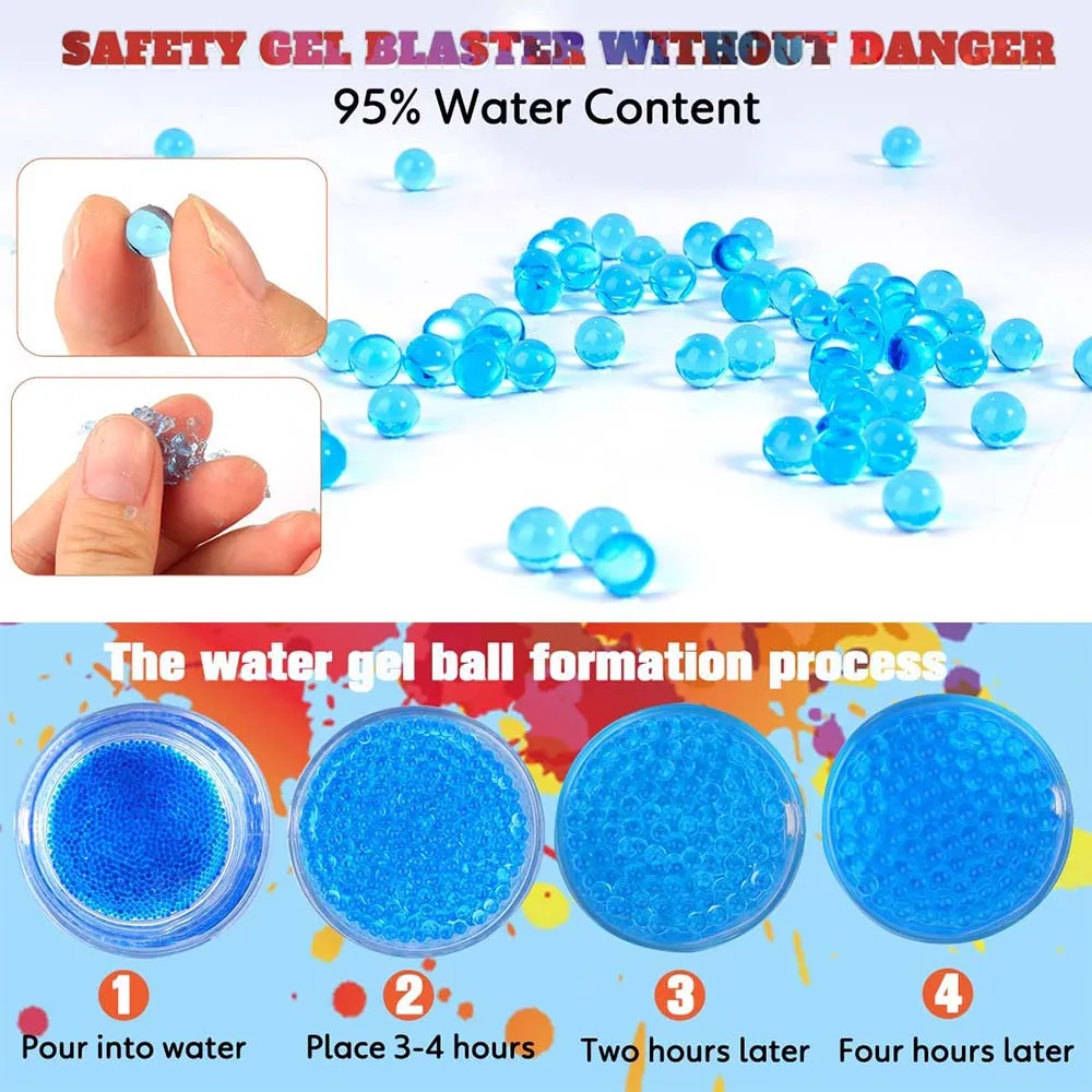 50000 7-8mm Blaster Gel  Gun Ammo for Glock Pistol Toy Guns Water Ball Beads AK47 gelblast M416