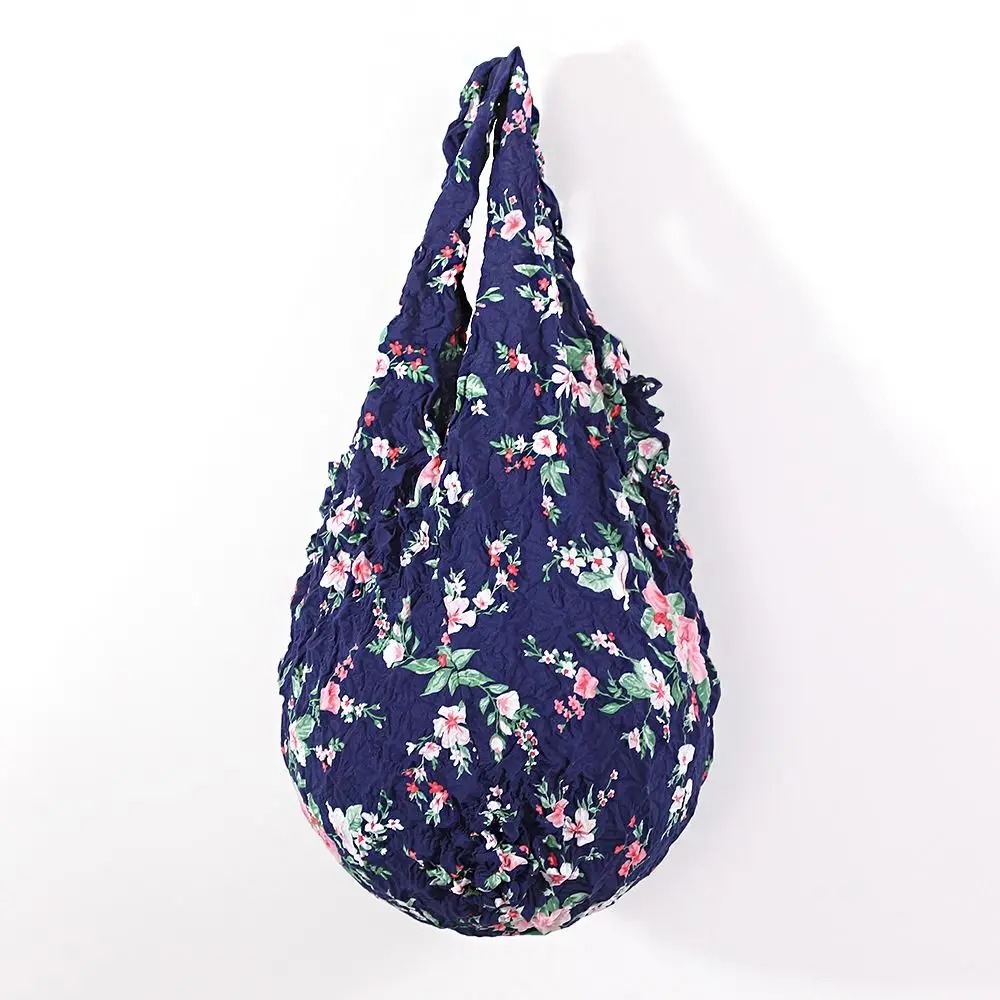 Creative Bubble Stretch Bag Multi Purpose Large Capacity Pleated Flexible Shopping Bag Handheld Chiffon Foldable Storage Bag
