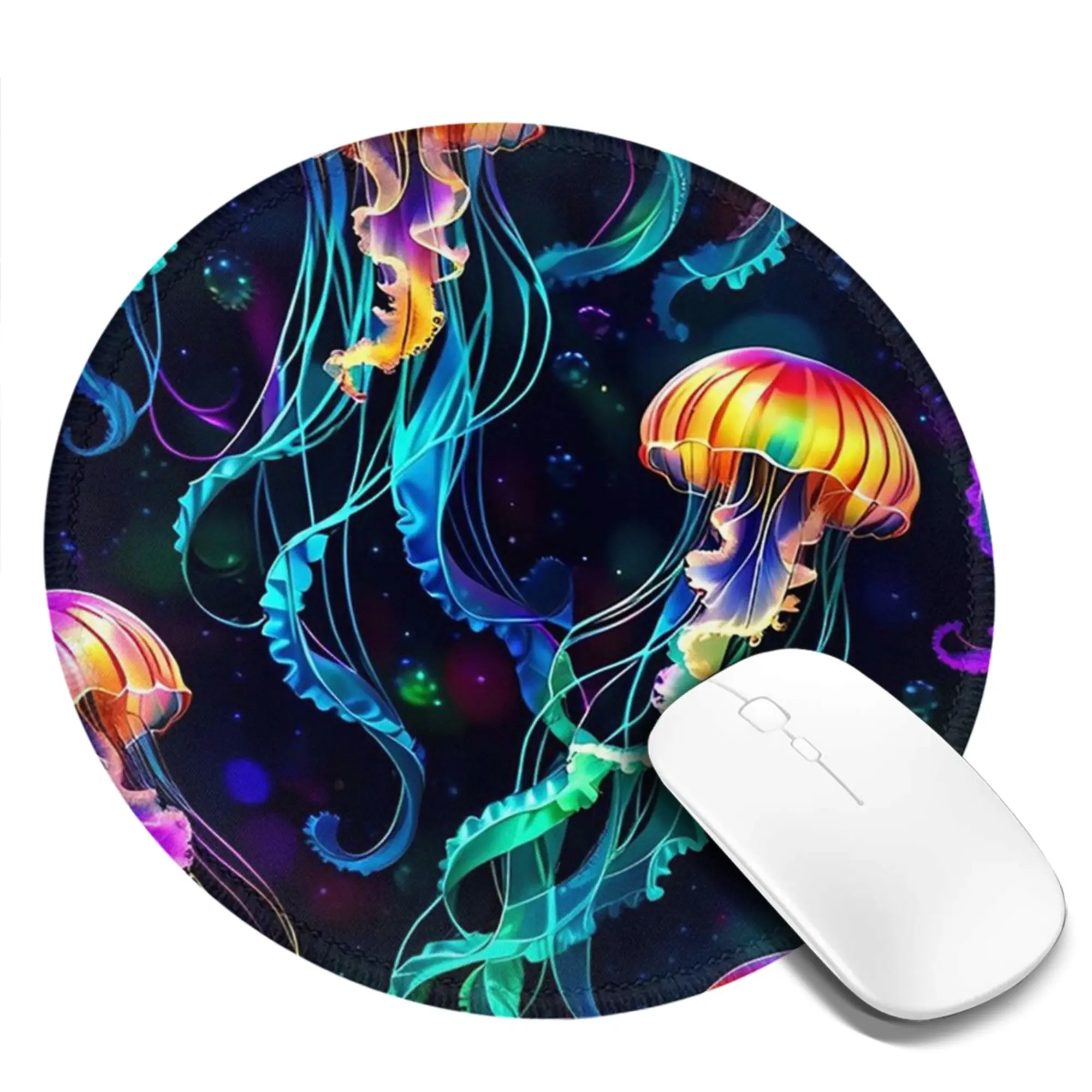 Psychedelic Bioluminescent Trippy Jellyfish Mouse Pad Computer Keyboard Mouse Mat Gamer PC Laptop Desk Mat Office Table Mats