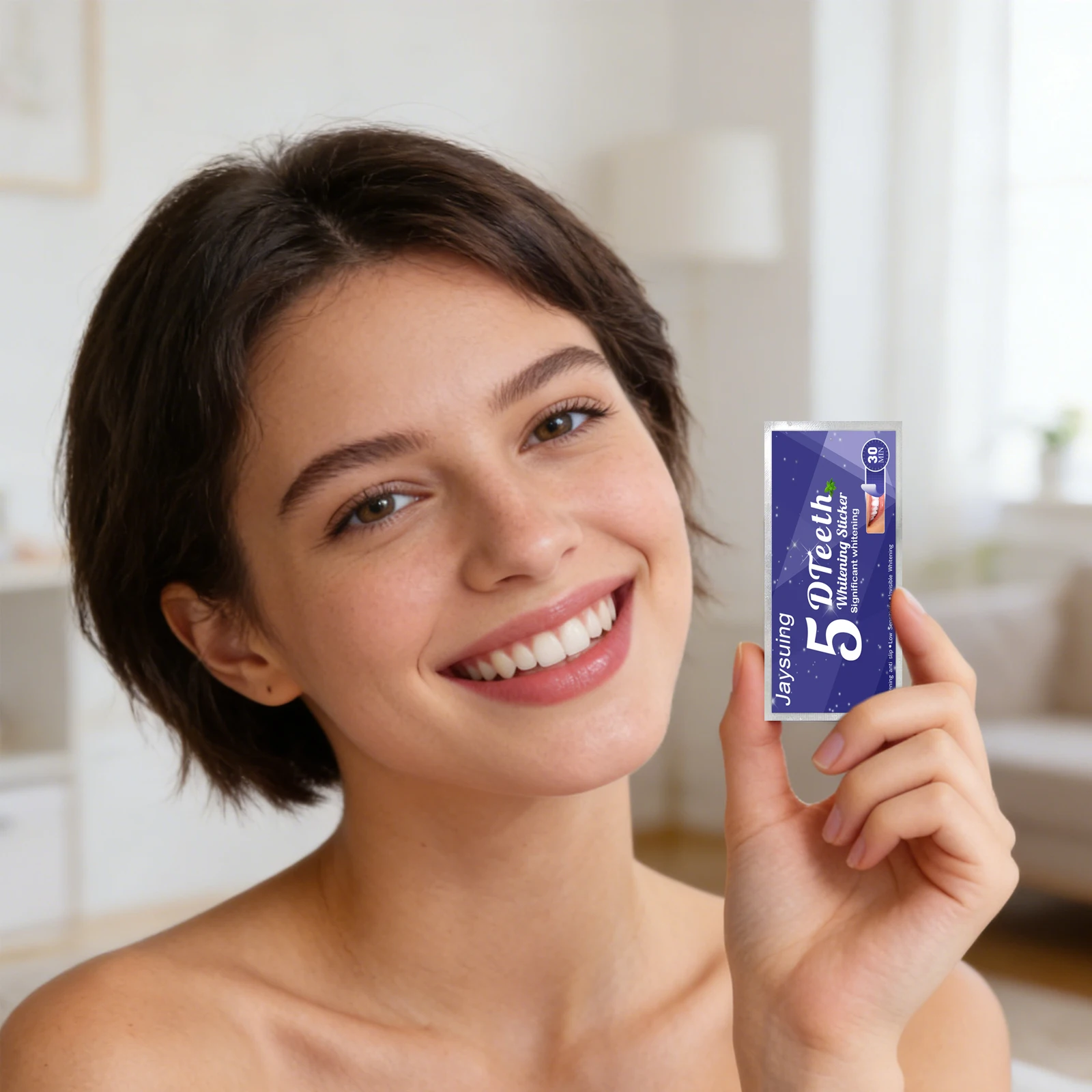 Jaysuing Teeth Brighten Strips Bleach Teeth Remove Surface Stain Protect Enamel Reduce Yellowing Refresh Breath Mint Tooth Patch