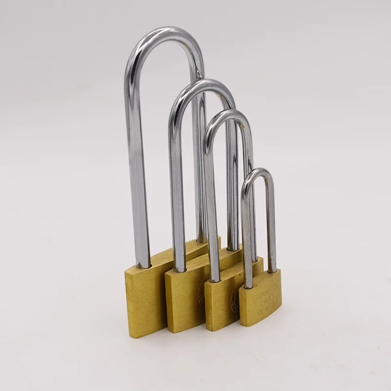 1pc Long Padlock Brass Lock Travel Luggage Suitcase Gate Lock Anti Rust Lock Core Include 3 keys 30/40/50/60mm