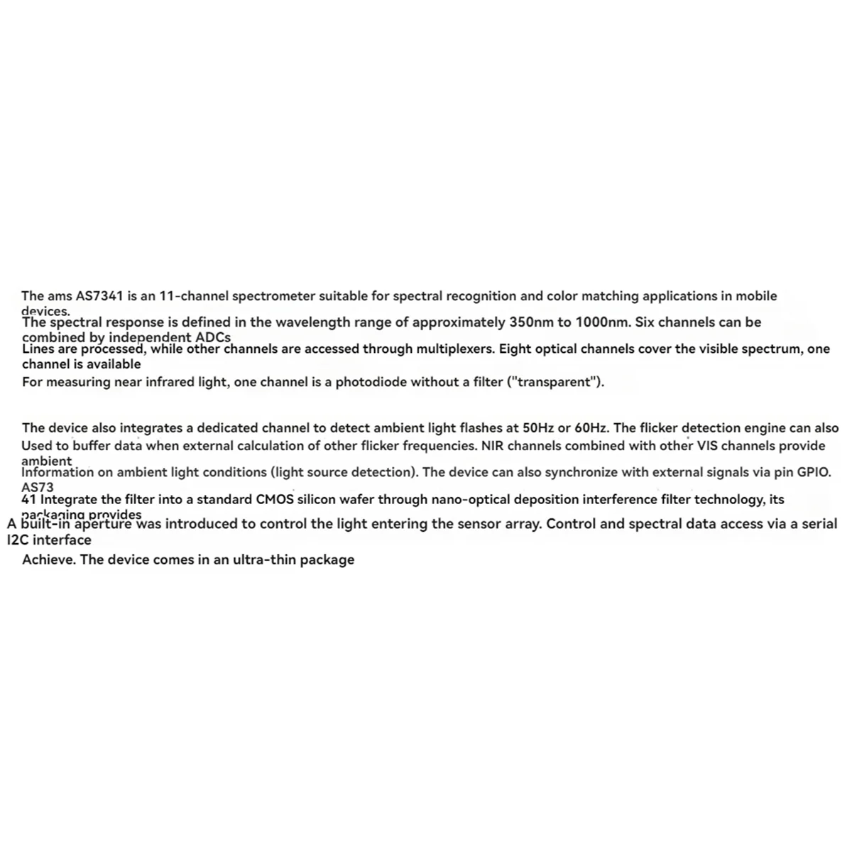 【Offerta!】-AS7341 Modulo sensore spettrometro colore a infrarossi visibili Temperatura colore Illuminamento Misurazione colore Rilevamento A