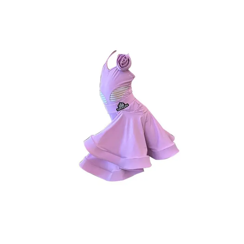 فستان مسابقة الرقص اللاتيني للفتيات فساتين الرقص لأداء الأطفال مرحلة تشاتشا تانجو رومبا سامبا ملابس الرقص اللاتينية