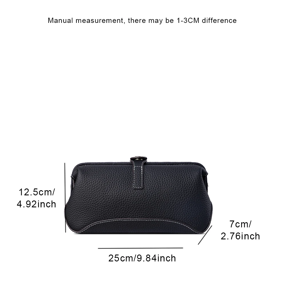 Modische Make-up-Tasche aus echtem Leder, großes Fassungsvermögen, Kosmetiktasche für Reisen, Schmuckaufbewahrung, Organizer für Männer und Frauen, Toilettenartikel, neu – Detail 3