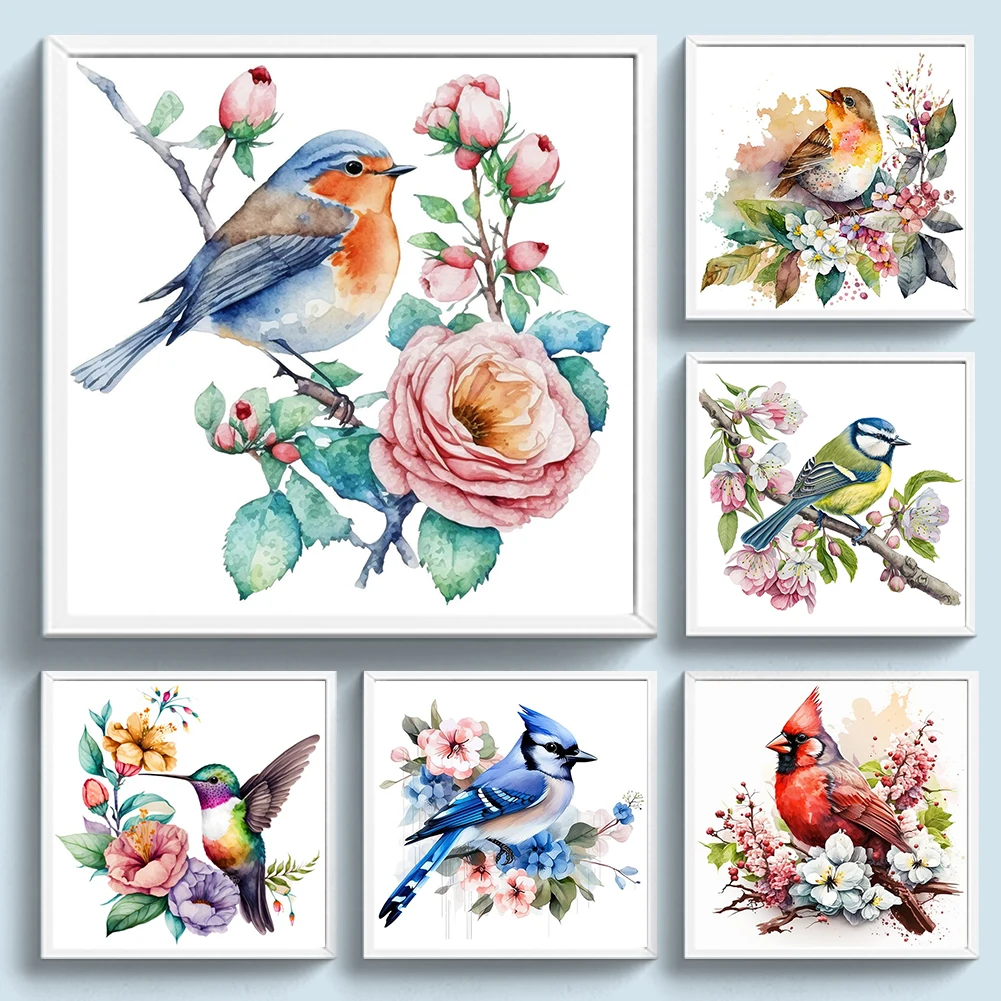 전체 자수 에코 코튼 스레드, 동물 크로스 스티치 키트, 아트워크, 18CT 인쇄