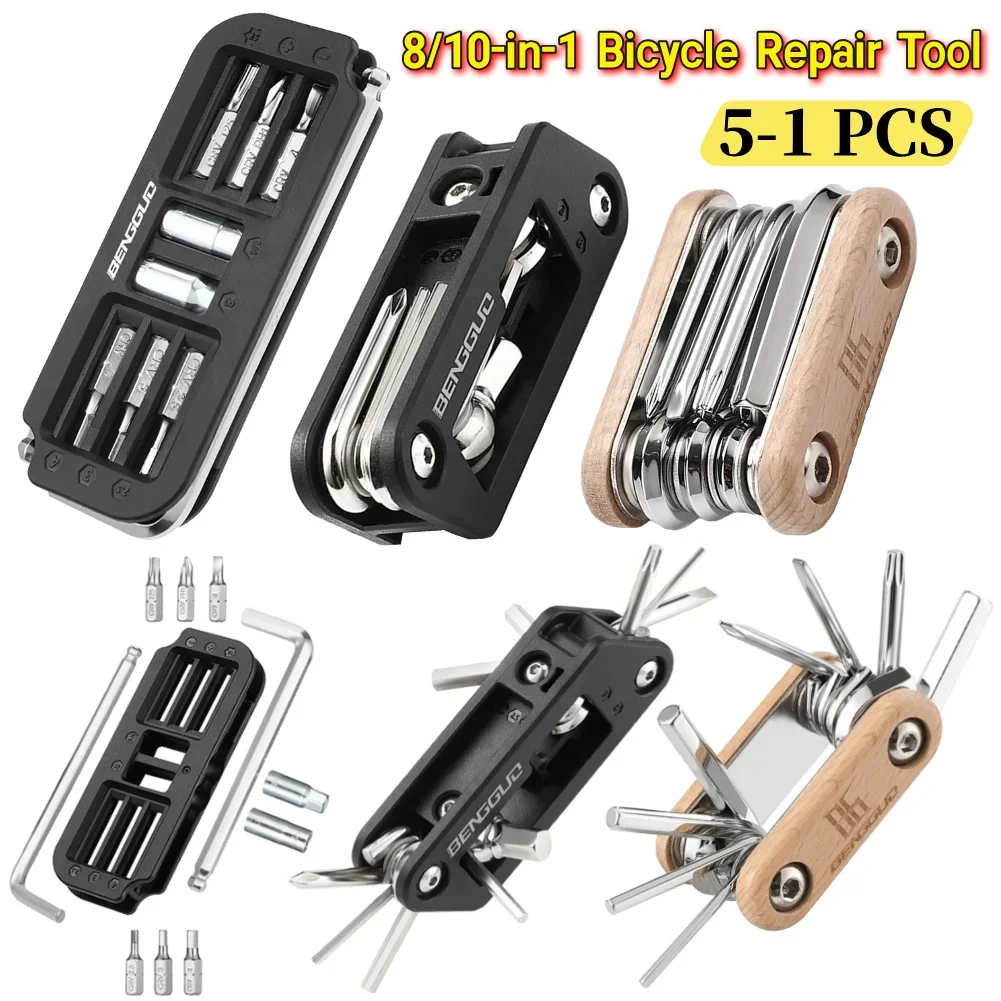 

8/10-in-1 Bicycle Multi-Tool Steel Cycling Combination Maintenance Tools Portable Bike Maintenance Tool Bike Repair Tool Kit
