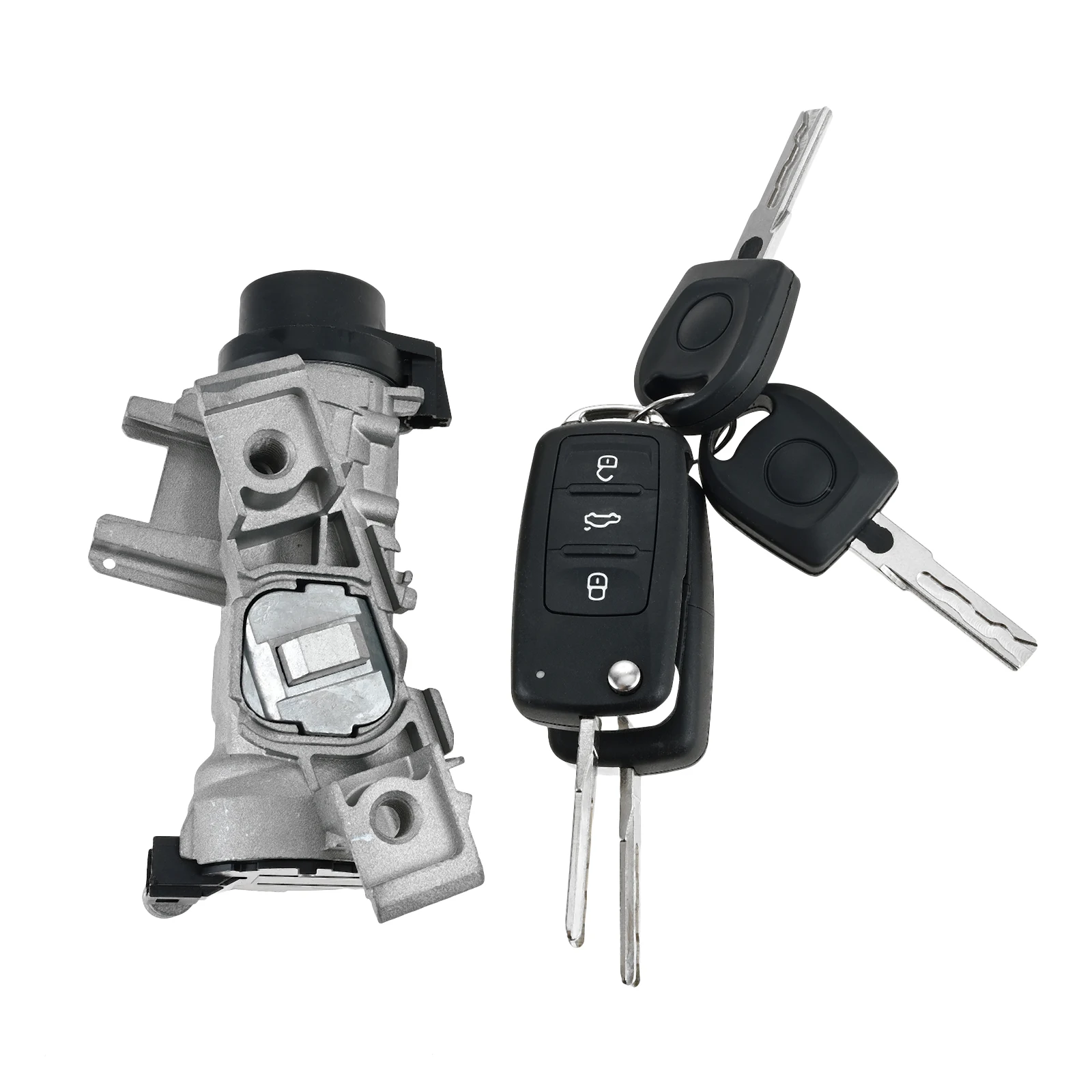 Car Ignition Starter Switch Lock Cylinder with Keys 1K0905851B for Jetta 2006-2018 Golf 2004-2011 Rabbit 2006-2009 EOS 2007-2011