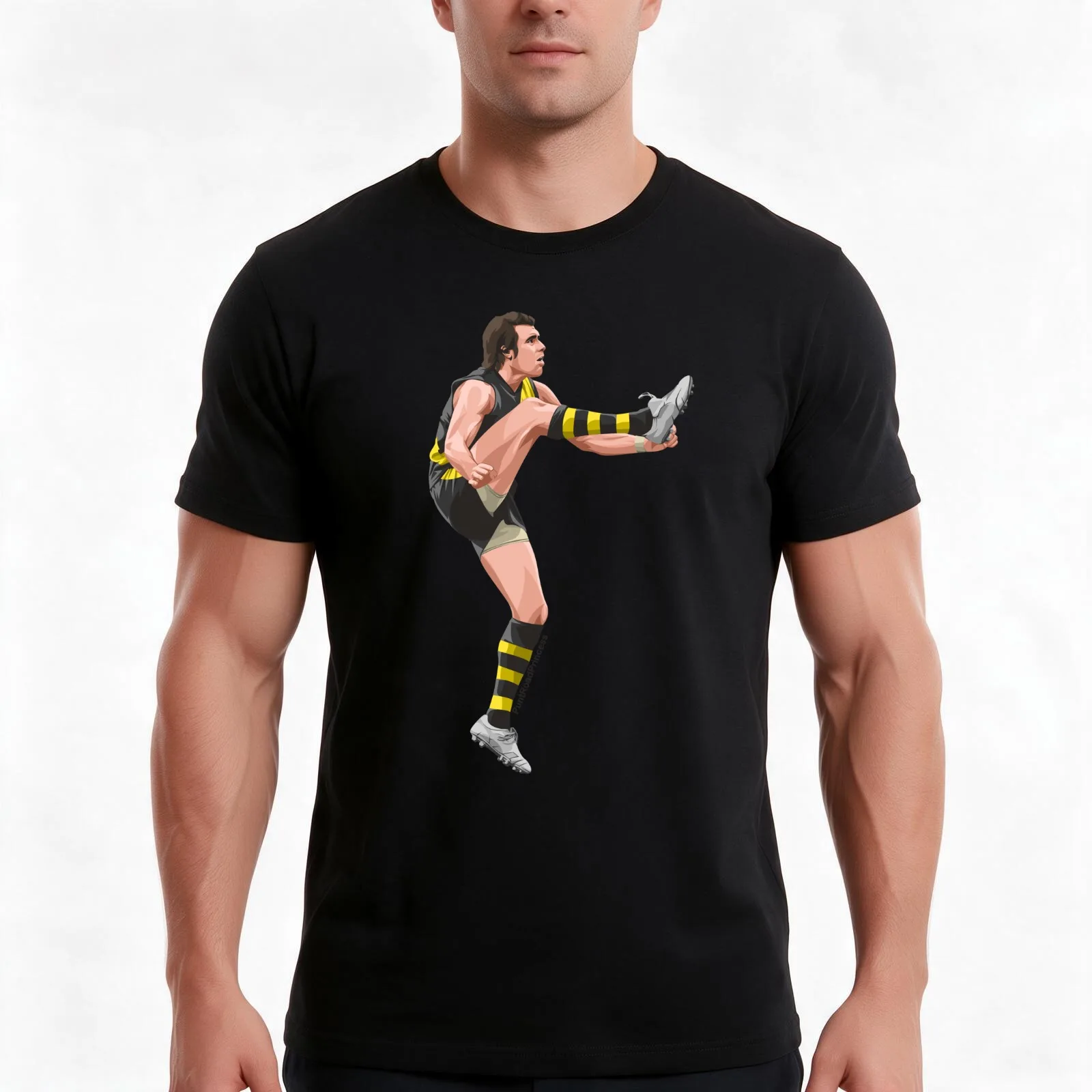 Matthew Richardson Kick T-Shirt, Summer Casual Cotton Tee, Oversized Streetwear Tops, Vintage Graphic Print, Unisex Men Women