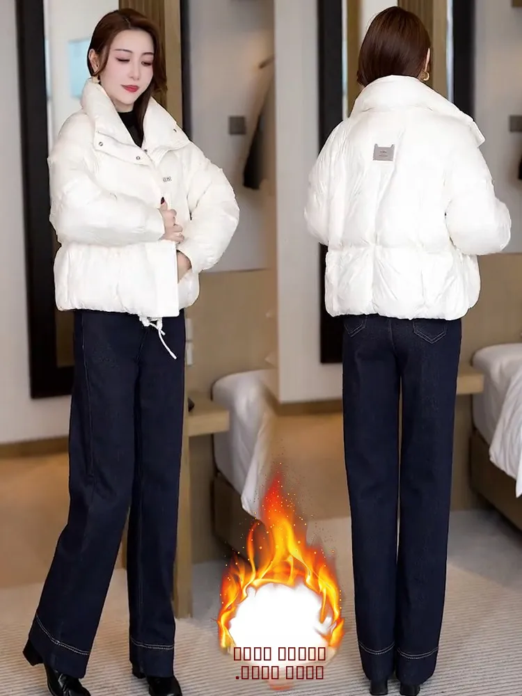 

Autumn Winter Casual Versatile Thiened Fce Lined Cotton Jaet Bread Sle Women's 2026 New Faion Youthful ort Coat