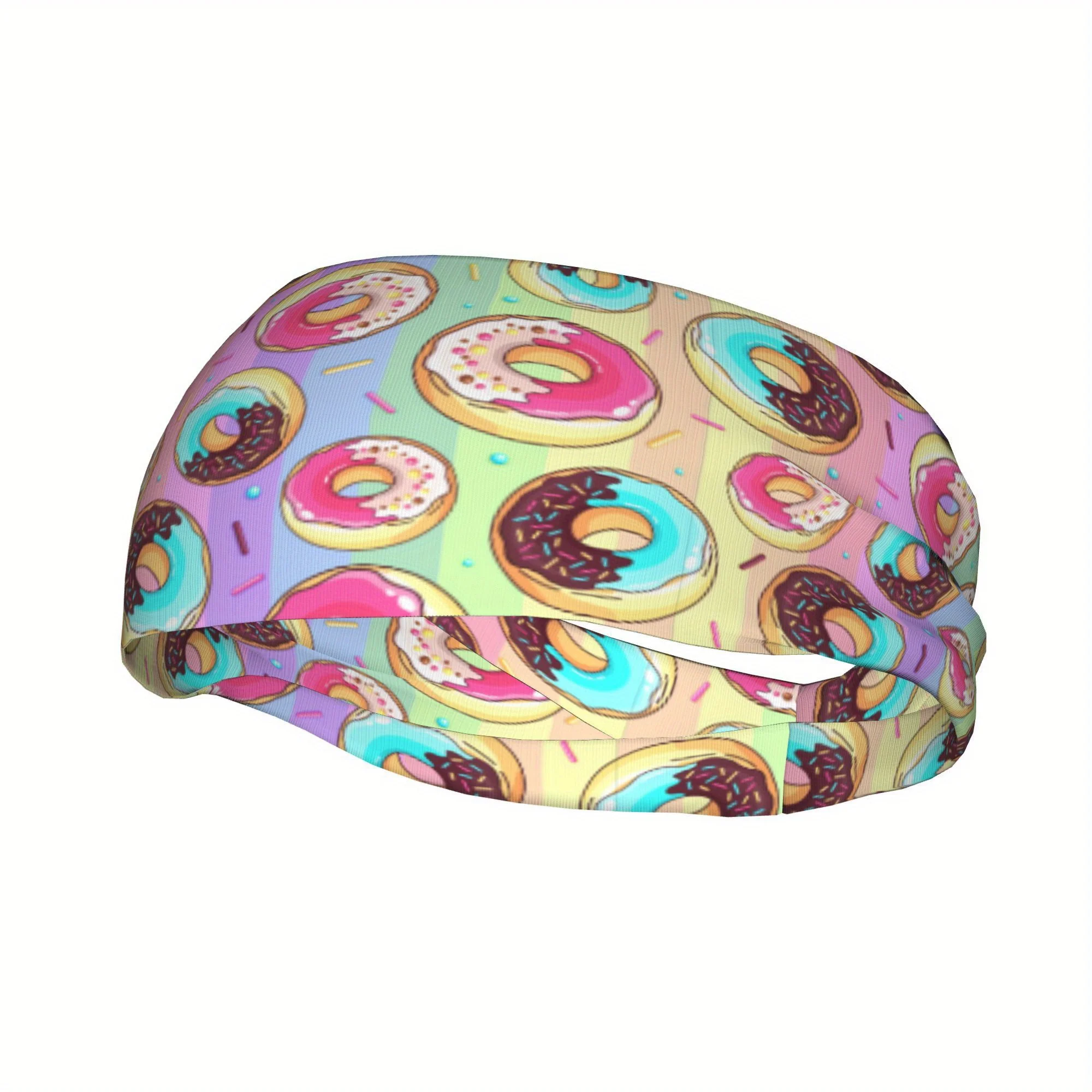 

Colorful Sweet Donuts Sports Headband - Fun & Vibrant Knitted Polyester, Hand Washable, Geometric Pattern, for Men