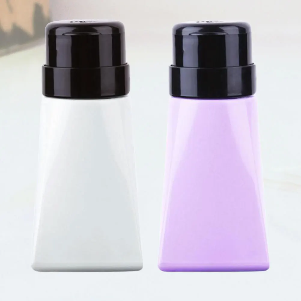 2 Stück 200 ml auslaufsichere Airless-Pumpflasche für Nagelentferner, Flüssigkeitsspender mit langem Strohhalm, klare leere kleine Flaschen