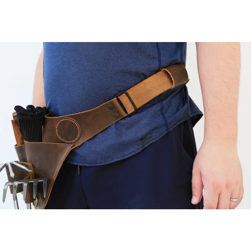Steampunk Retro Pocket PU Leather Brown Garden Tool Multifunctional Waist Bag Viking Knight Cosplay Storage Bag Accessories
