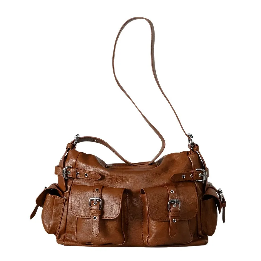 

Модная женская сумка, большие сумки-тоут, милые, крутые, пикантные, для девочек, мотоциклетные, с несколькими карманами, женские сумки на плечо, большая вместимость