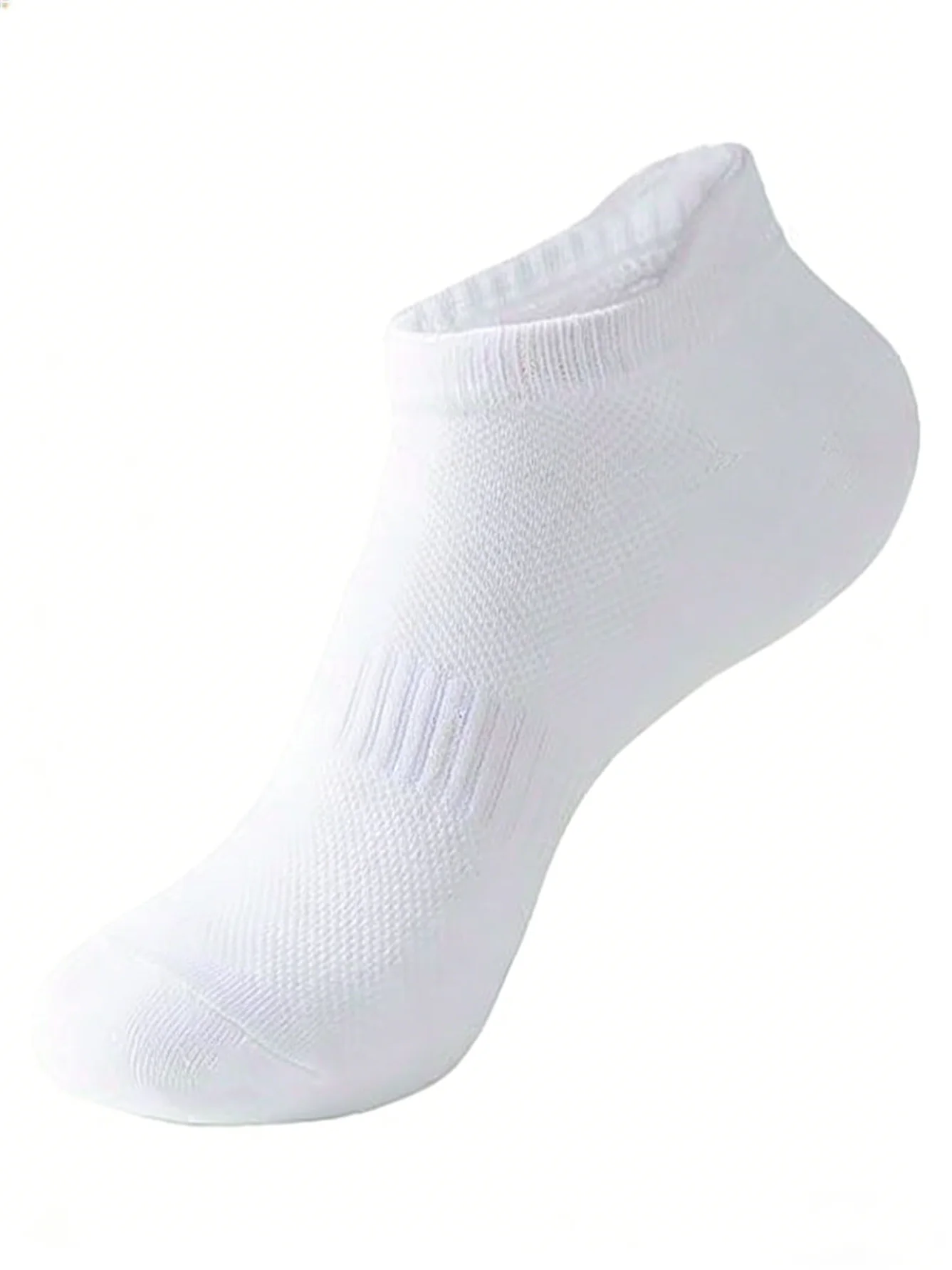 6 Pairs Women Men White Ankle Socks Breathable Mesh Non-Slip Casual Athletic No Show Socks For Spring Summer view 3