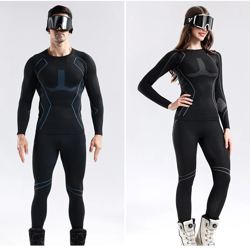 Winter Thermal Base Layer Set for Skiing Men & Women's Quick-Dry Compression Wear Moisture-Wicking Warm Cycling Sport Underwear