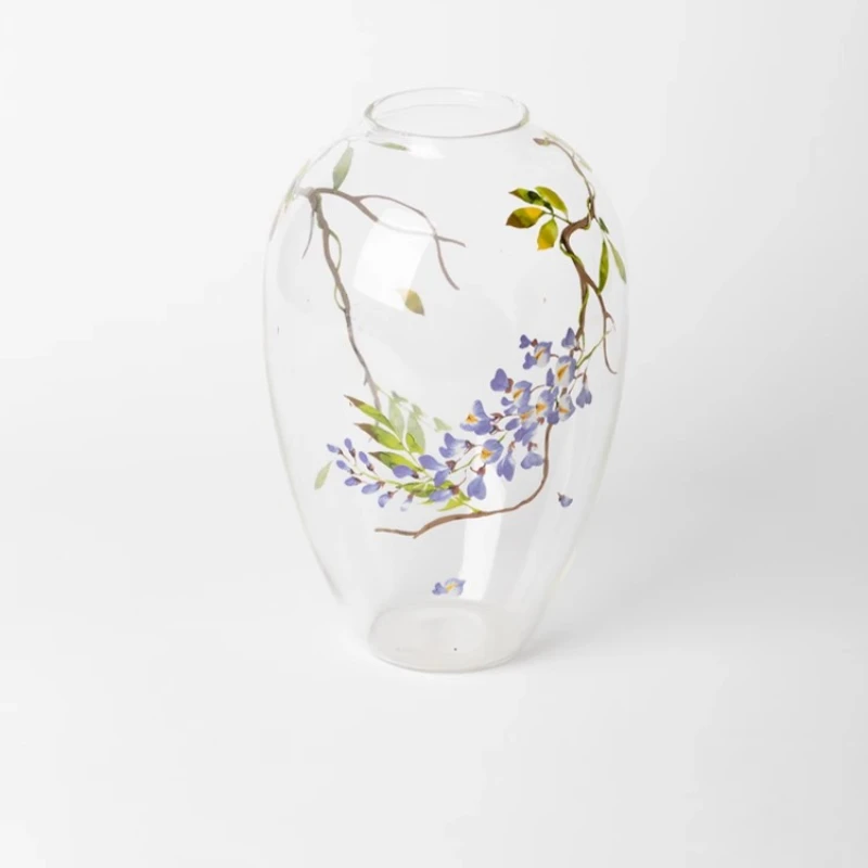Out of print wisteria flower! Private collection series glazed vase entrance bedroom art ornament