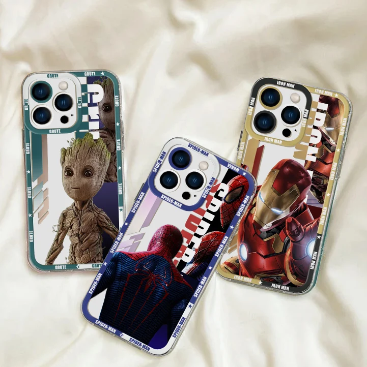 

Marvels Spiders Mans Groots Phone Case For Samsung A71 A53 A50 A52 A52S A72 A81 A91 A22 A20S A20 A30 A11 4G 5G Transparent Cover