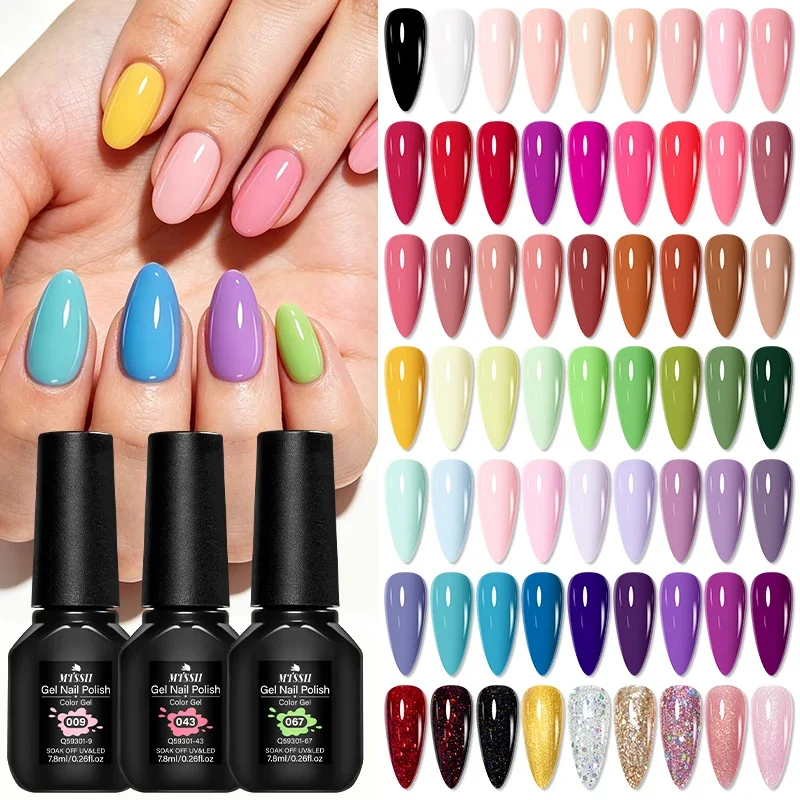 6pcs 7.8ml Gel Nail Polish Set Vibrant Color Nails Art Soak Off LED UV Gel Varnish For All Season Long Lasting DIY Nail Supplies