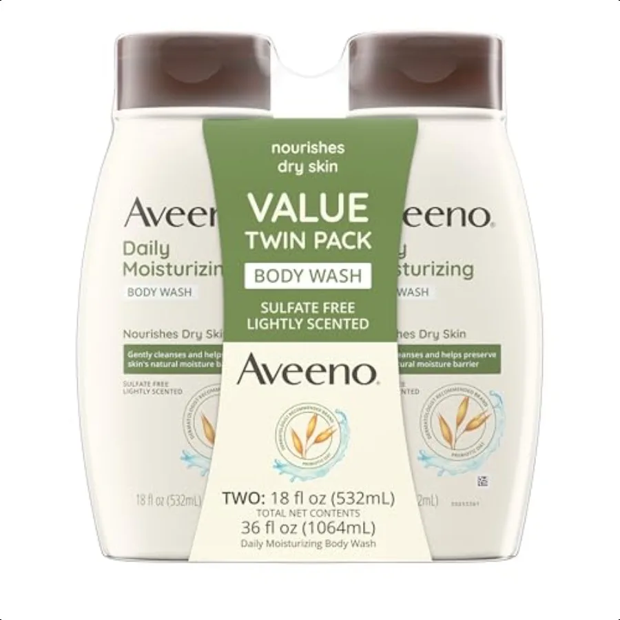 

Aveeno Daily Moisturizing Body Wash Cleanser Shaving Gel for Men Women CleanRinsing for Softer Smoother Skin Gentle Lightly Sce