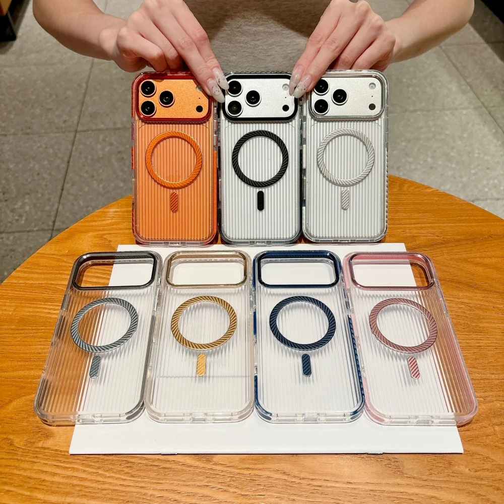 Vertical Stripe For MagSafe Magnetic Phone Case Shockproof Large Camera Window Protective Cover For iPhone 18 Pro 17 16 Pro Max view 3