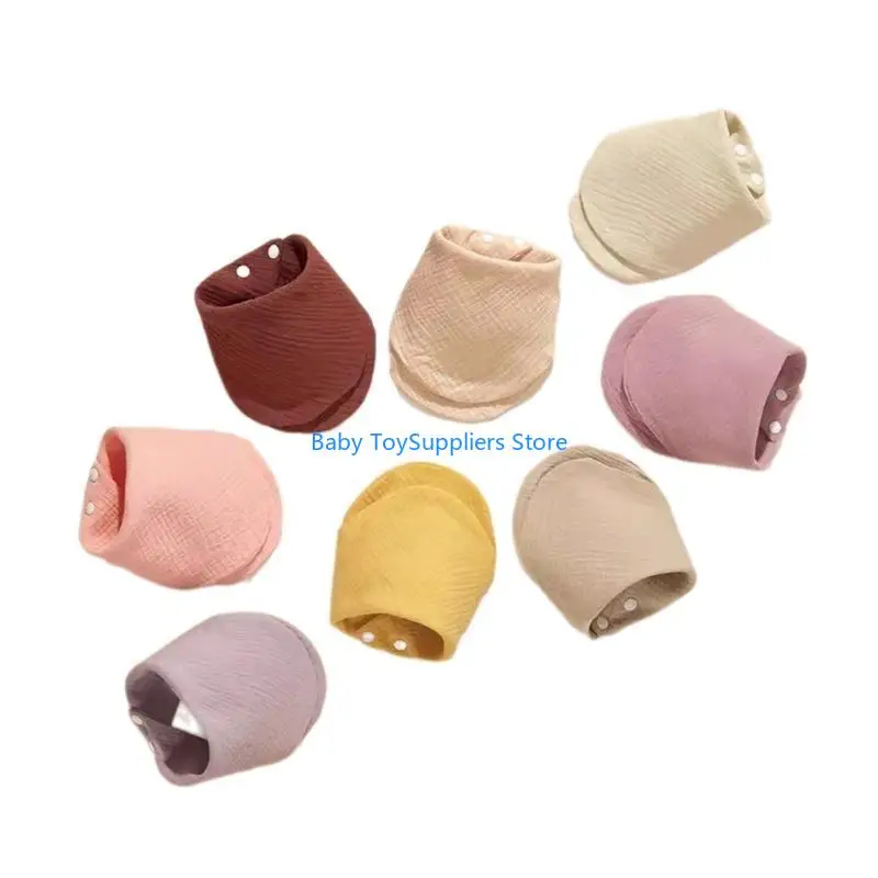 

R1WF Pack of 8 Soft & Absorbent Baby Bibs 4 Layer Infant Meal Protectors Practical Baby Feeding Protectors Long Service Bibs