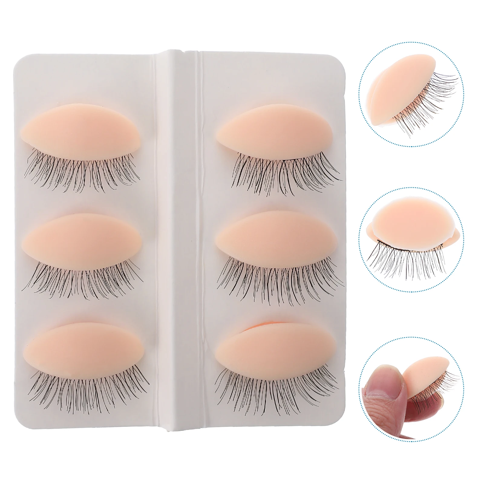 Detachable Lash Practice Eyeball Silicone Replacement Eyelids For Makeup Training Kit Lash Extension Tool