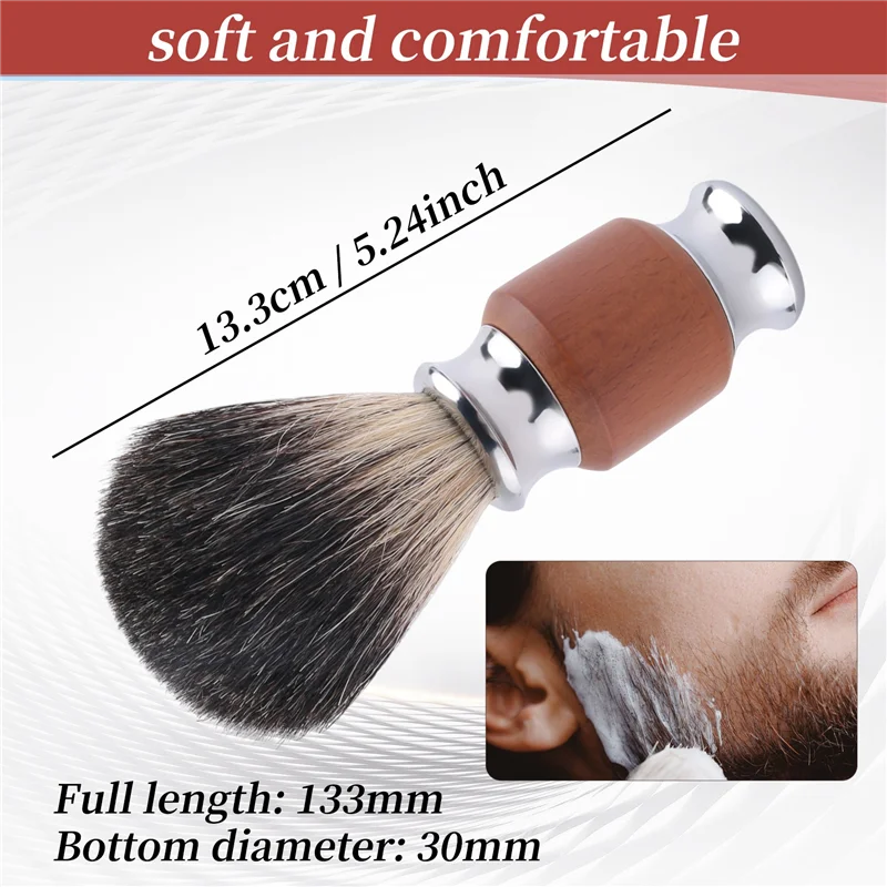 1Pcs Pure Badger Hair Beard Brush Men's Shaving Brush With Wooden Handle Supply Various Hair Razorsa83x