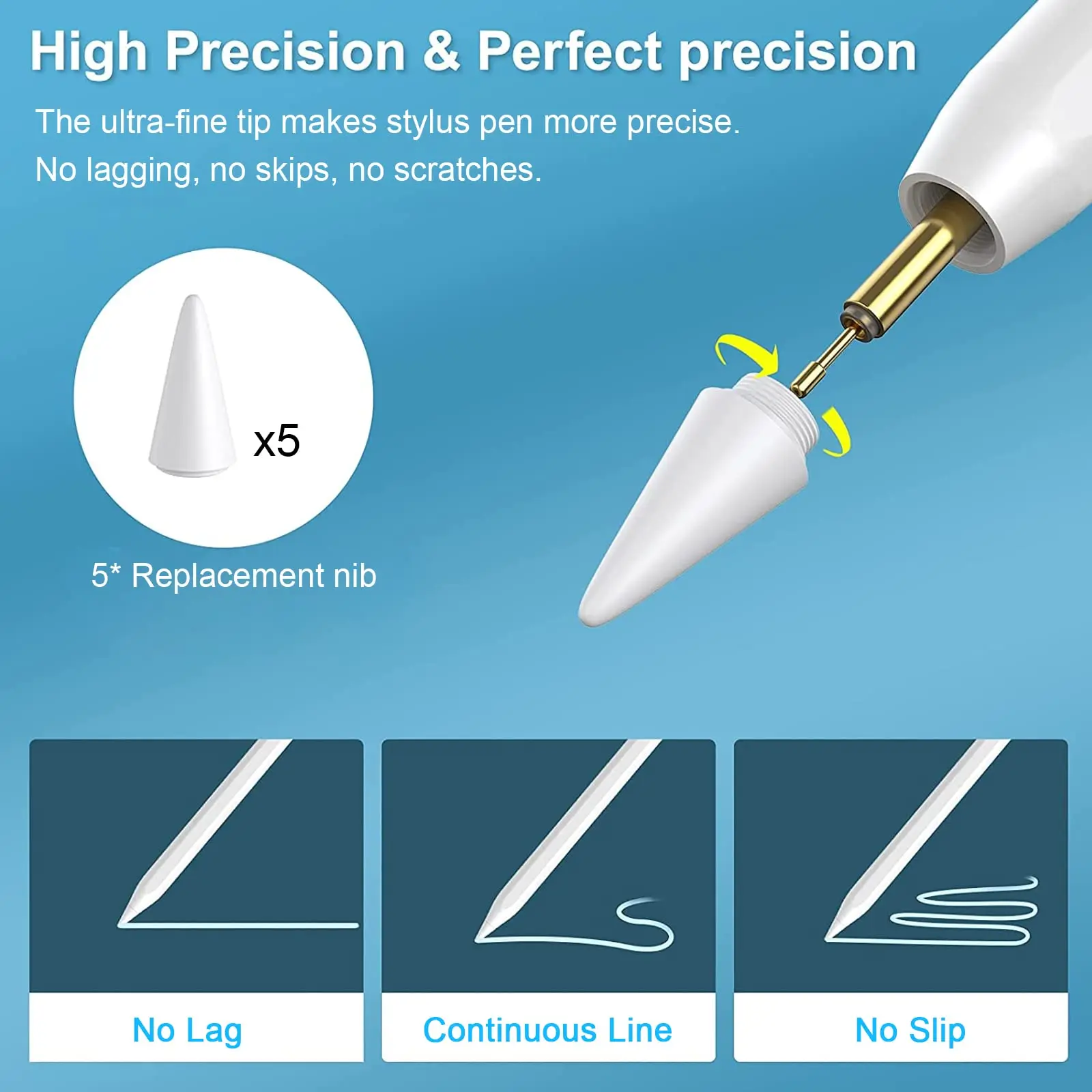 211 Series COO Palm Rejection Stylus Pen Compatible Magnetic Absorption for iPad Pencil No Lag High Precision Tilt