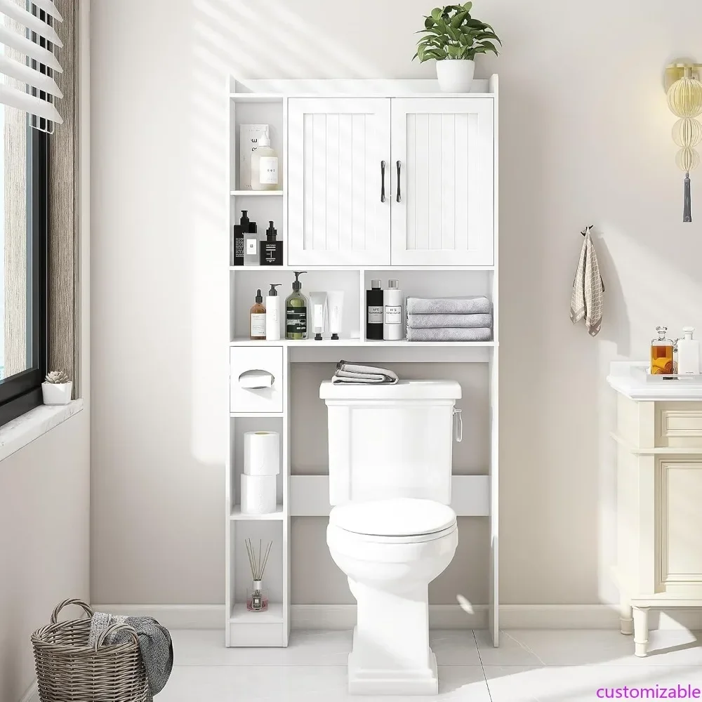 

Хит продаж: Навесной шкаф-тумба над унитазом в стиле фермерского дома с дверцами-амбарными, экономящий пространство, для дома