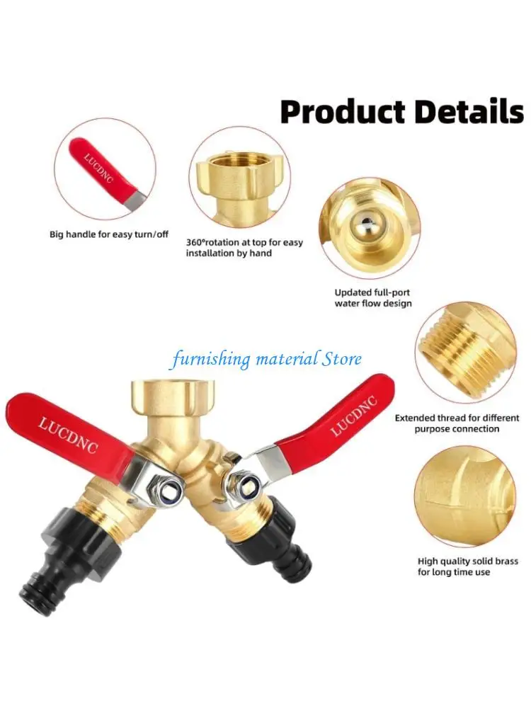 

Y5GD Два управляющего композиции y -разделитель для садового шланга, выделяя большую ручку и закрытые шайбы для простой воды