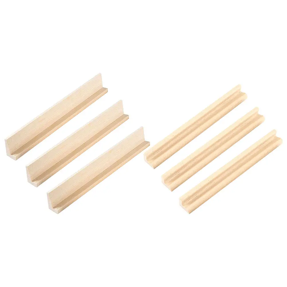 6pcs Wooden Domino Trays Multi-Function Domino Racks For Alphabet Games Diy Crafts Smooth Edges Durable Displaying Holder Kids