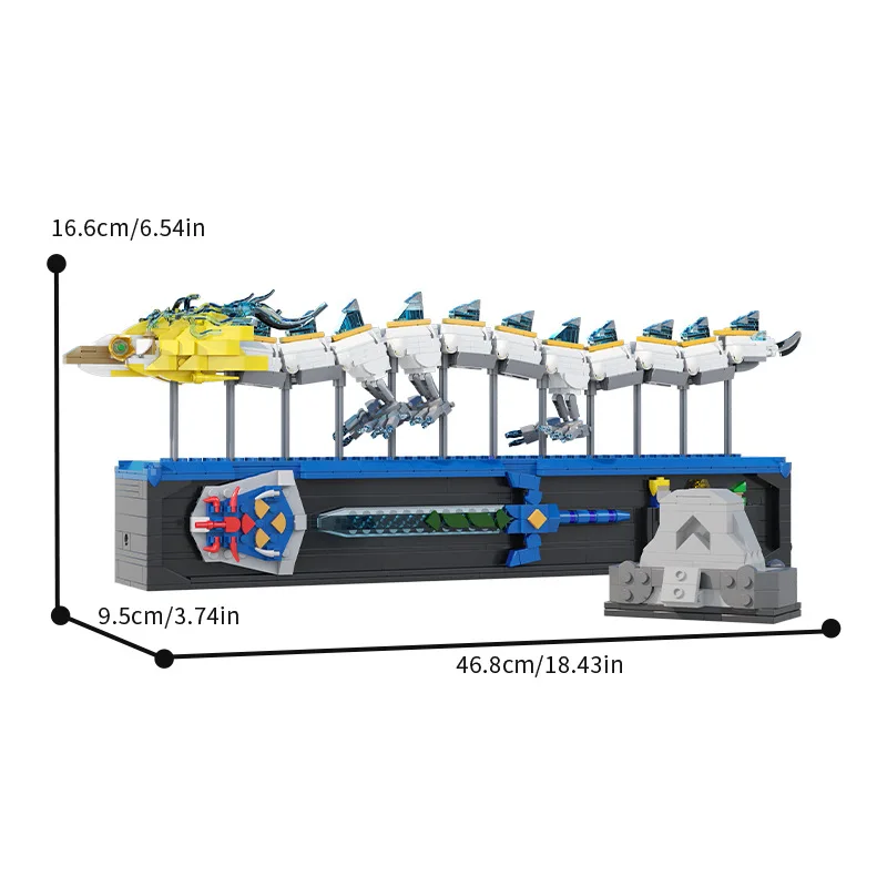 Moc clássico jogos sagrado dragão branco blocos de construção conjunto fantasia criatura místico dragão modelo tijolos decoração brinquedo crianças presente
