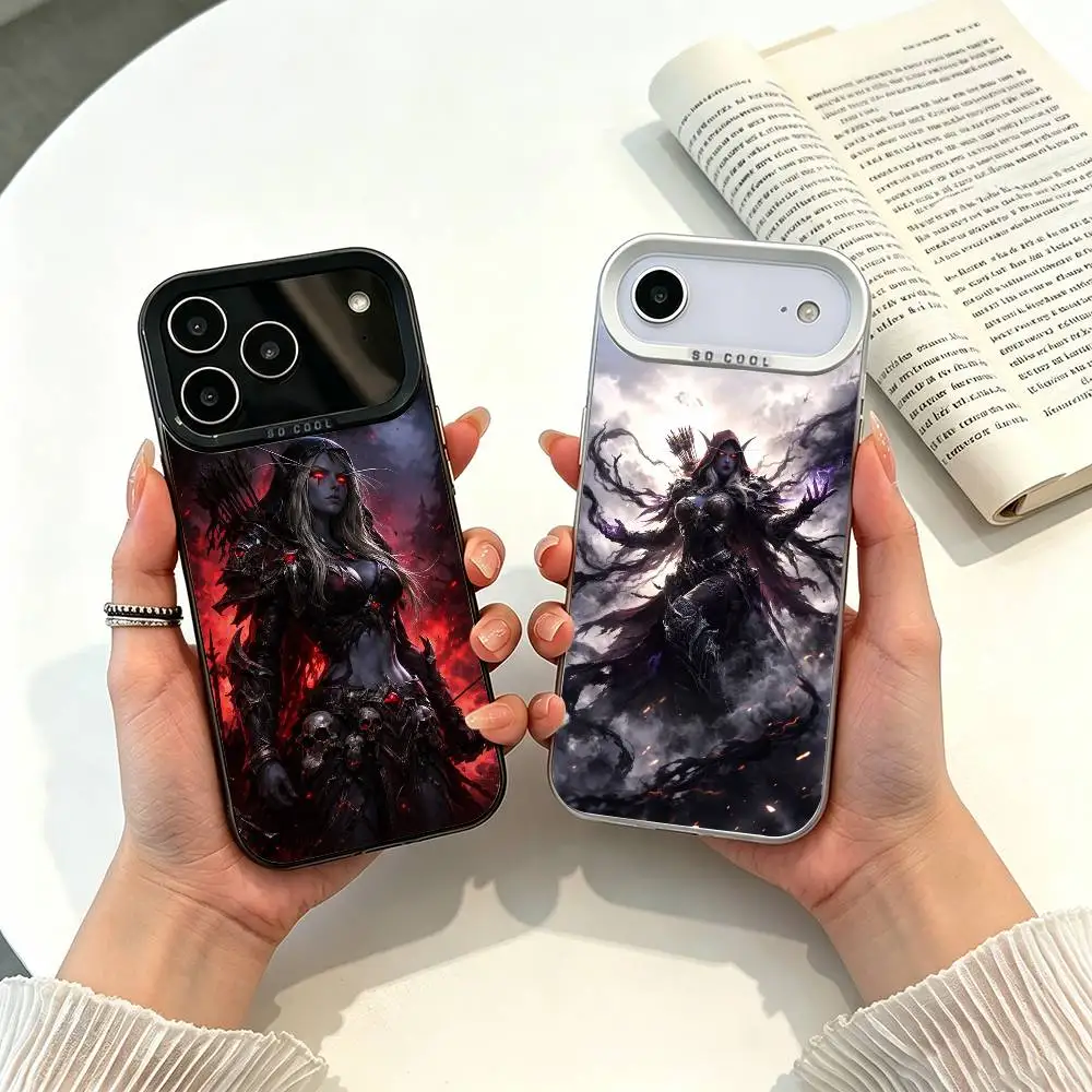 

World of W-Warcraft-Night Elves For iPhone 17 16 15 14 13 12 11 Pro Max XS 17 Air Silicone Colored Silver Bumper Cover