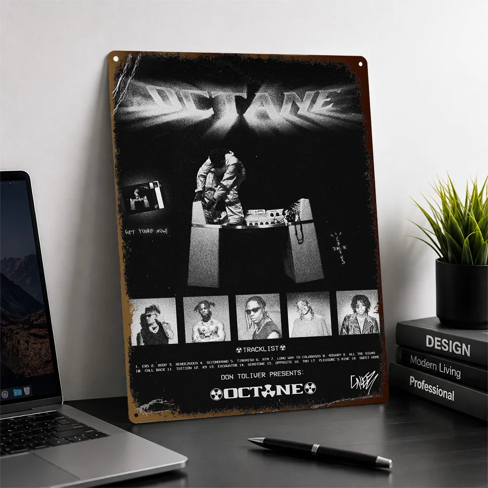 Don Toliver Octane Album Cover Aluminum Poster Personalized Metal Sign Hip Hop Icon Wall Art Made For Music Rooms And Rap Fans