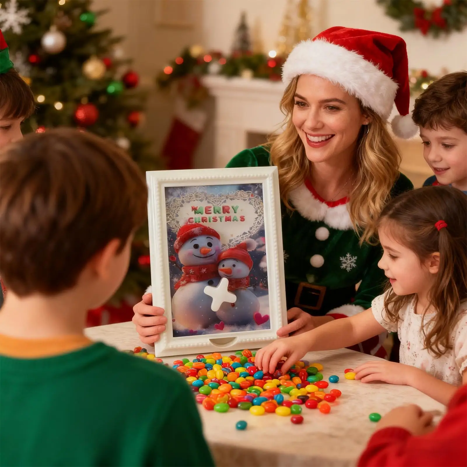 Picture Frame Candy Dispenser Space Saving Home Decor Handy Fast Distribution Candies Dispenser For Kids Girls Children Birthday