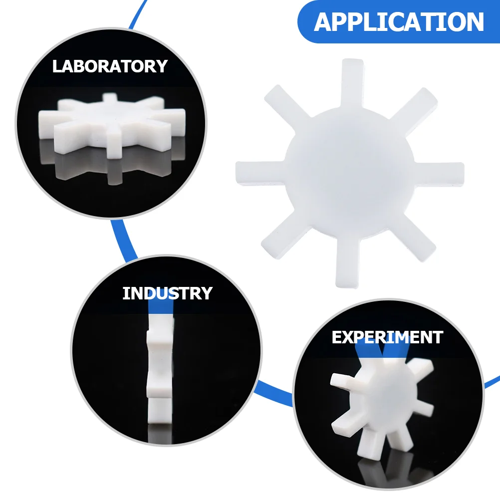 2 Pcs Stirring Shape Magnetic Mixer PTFE Blenders Laboratory Stirrer Gear-shape Spinbar Cross