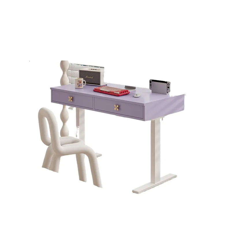 

Purple electric lifting computer desk study integrated standing dopamine writing