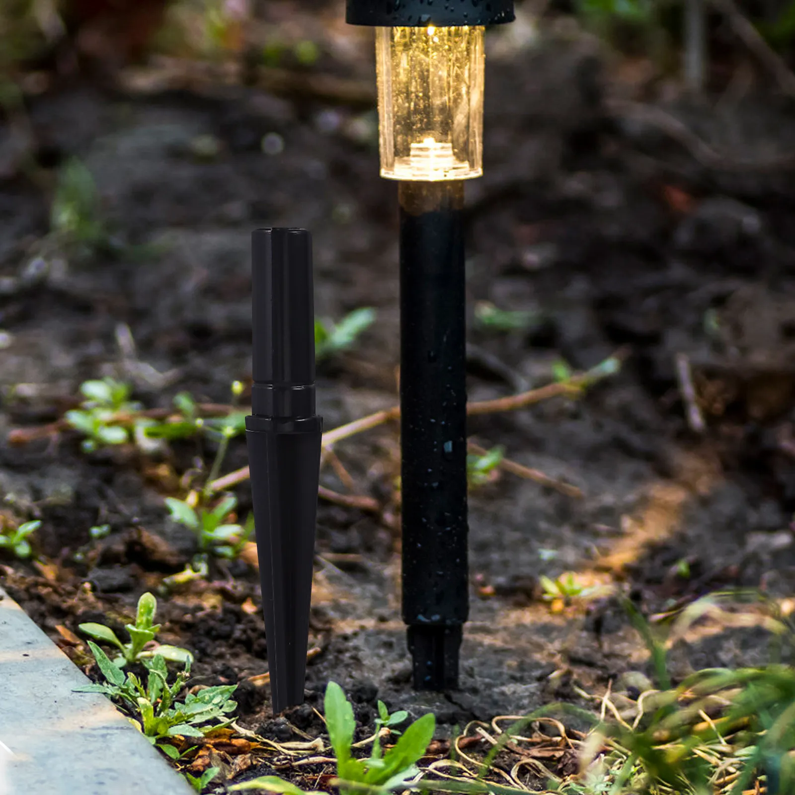 

10 шт. садовых солнечных светильников на колышках, сверхпрочные пластиковые колья для газона, водонепроницаемые опоры для ландшафтного освещения на открытом воздухе