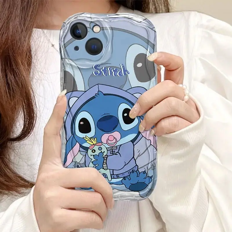 Cute Disney Stitch Angel Couple Case For OPPO Reno 11 12 A3 Pro 12F 11F A3X A60 A78 A58 A36 Cover Funda Silicone