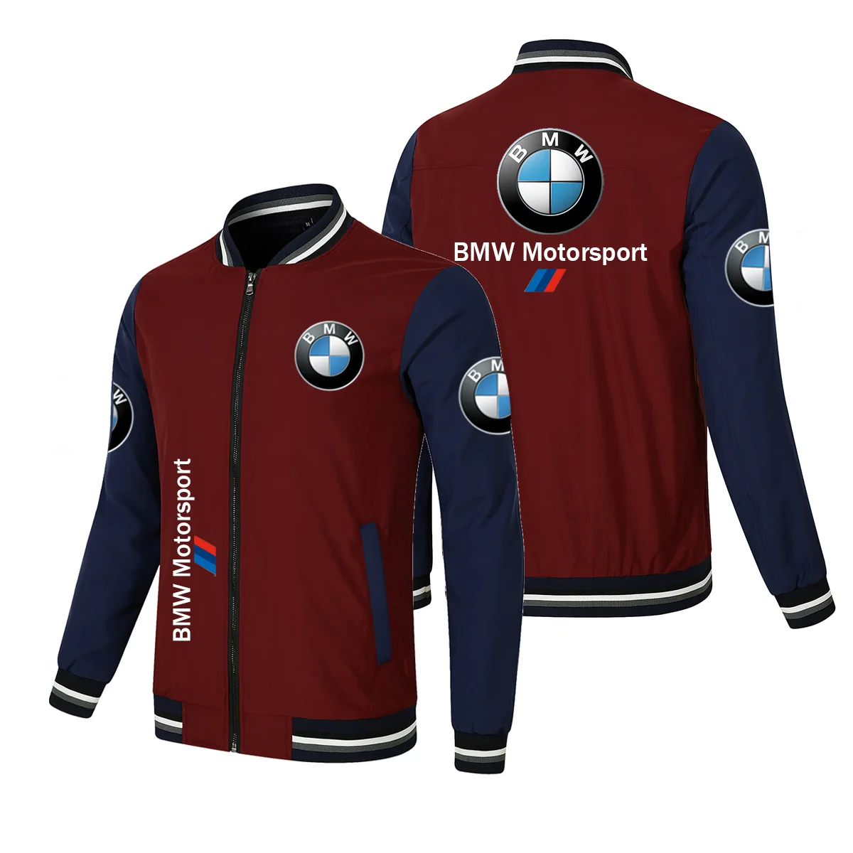 2025 New BMW Printed Motorcycle Riding Windproof Jacket BMW Baseball Suit BMW Fashionable Casual Zipper Jacket Baseball Suit